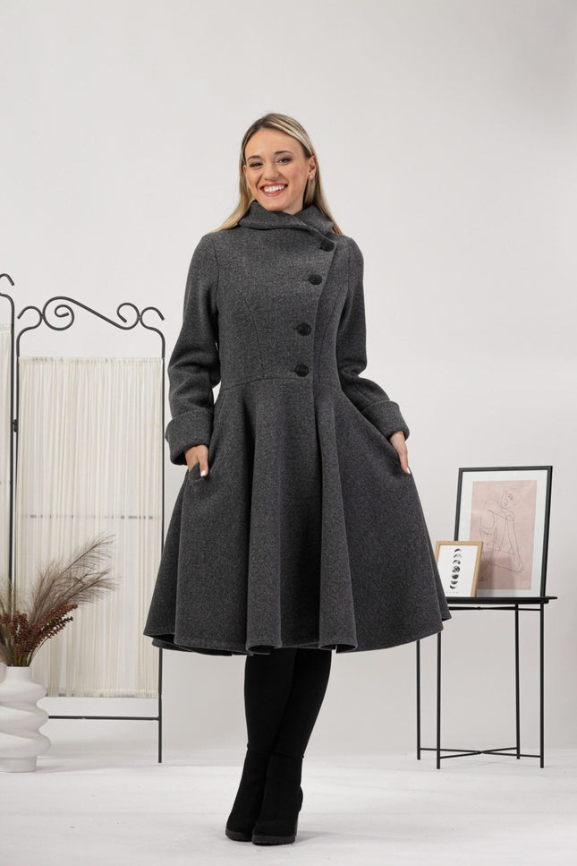 Nikka Place | A-line Buttoned Winter Coat