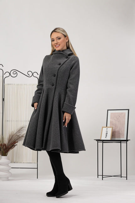 Nikka Place | A-line Buttoned Winter Coat