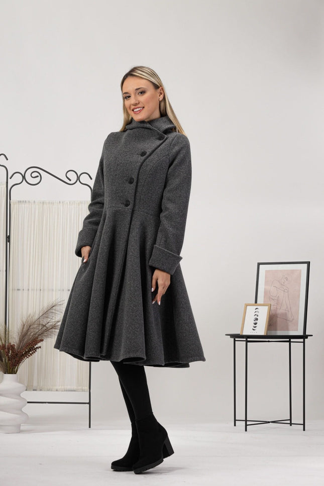 Nikka Place | A-line Buttoned Winter Coat