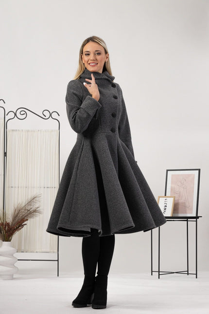 Nikka Place | A-line Buttoned Winter Coat