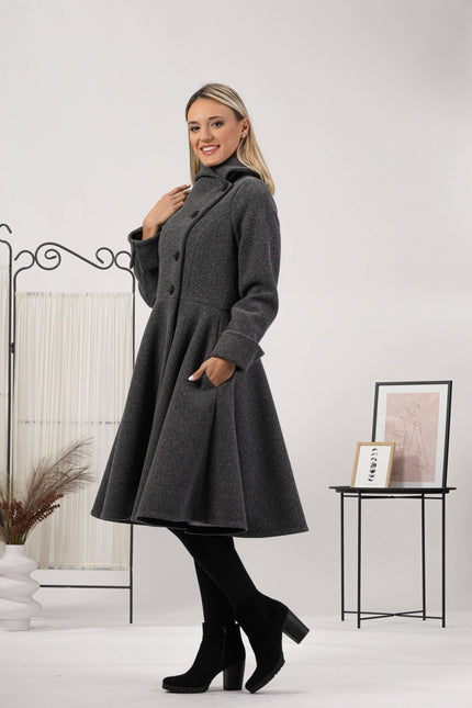 Nikka Place | A-line Buttoned Winter Coat