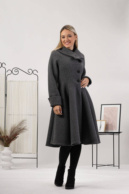 Nikka Place | A-line Buttoned Winter Coat
