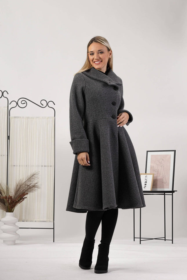 Nikka Place | A-line Buttoned Winter Coat