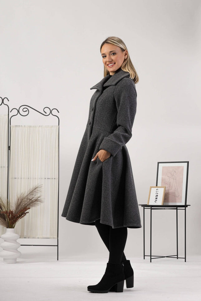 Nikka Place | A-line Buttoned Winter Coat
