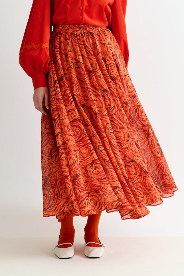 Agatha Rosechild Full Circle Midi Skirt – Apricot - Detail 1
