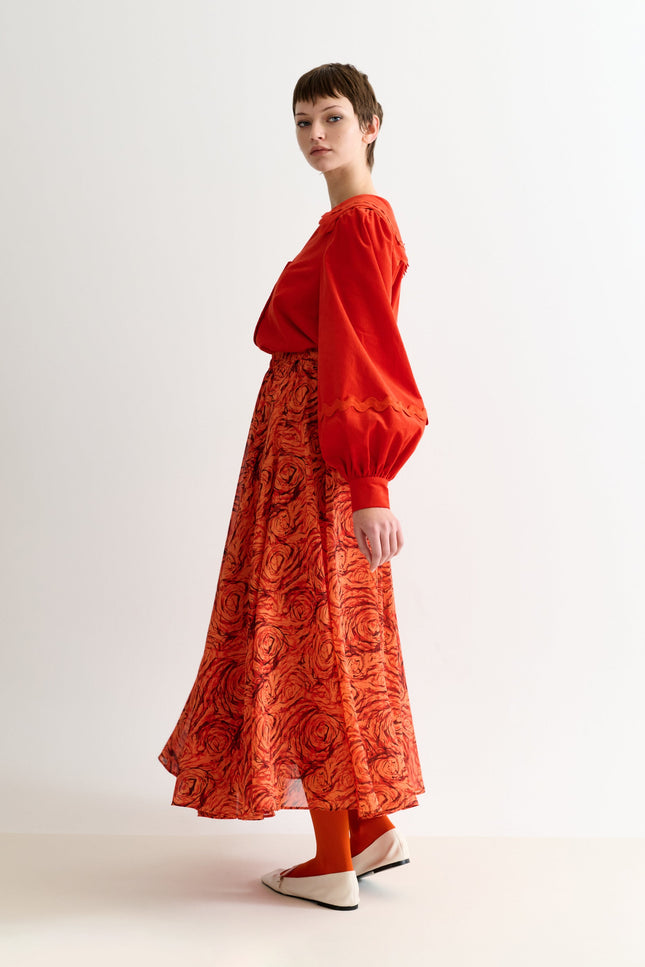 Agatha Rosechild Full Circle Midi Skirt – Apricot - Detail 2