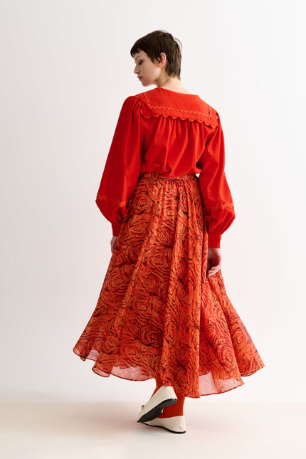 Agatha Rosechild Full Circle Midi Skirt – Apricot - Back