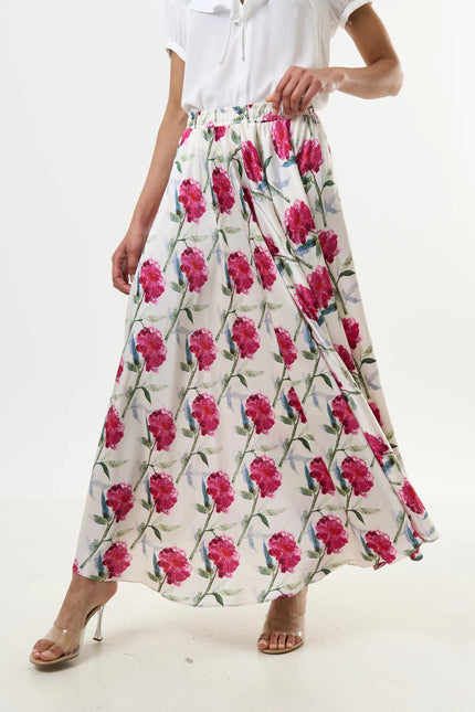 Agatha Loveflower Print Circle Midi Skirt - Detail 1