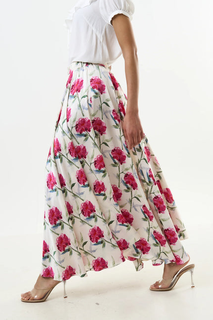 Agatha Loveflower Print Circle Midi Skirt - Detail 3