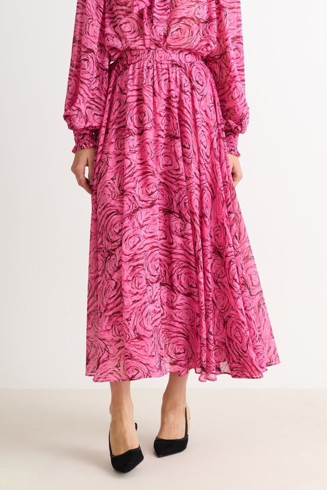 Agatha Rosechild Full Circle Midi Skirt – Pink - Back
