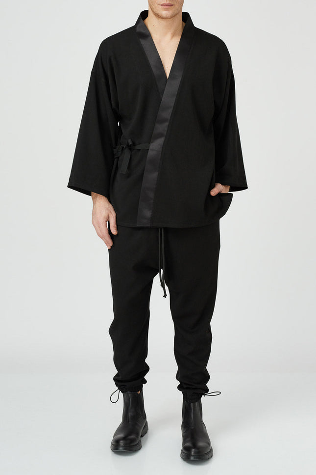 Alchemy | Taffeta Trim Androgynous Kimono