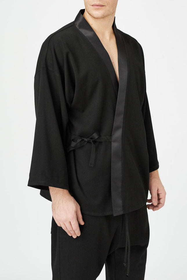 Alchemy | Taffeta Trim Androgynous Kimono