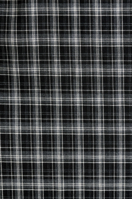 Alva Shadow Check Long Sleeve Midi Dress - Black & White
