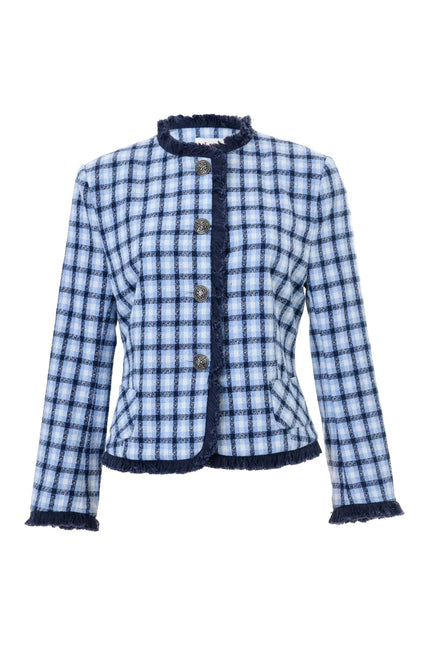 Amora Spring Tweed Fringe Trim Jacket - Styled
