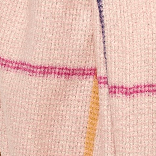 Louche Aoife Fluffy Warm Handle Woven Check Scarf With Tassels - Pink - Fabric & Print Detail