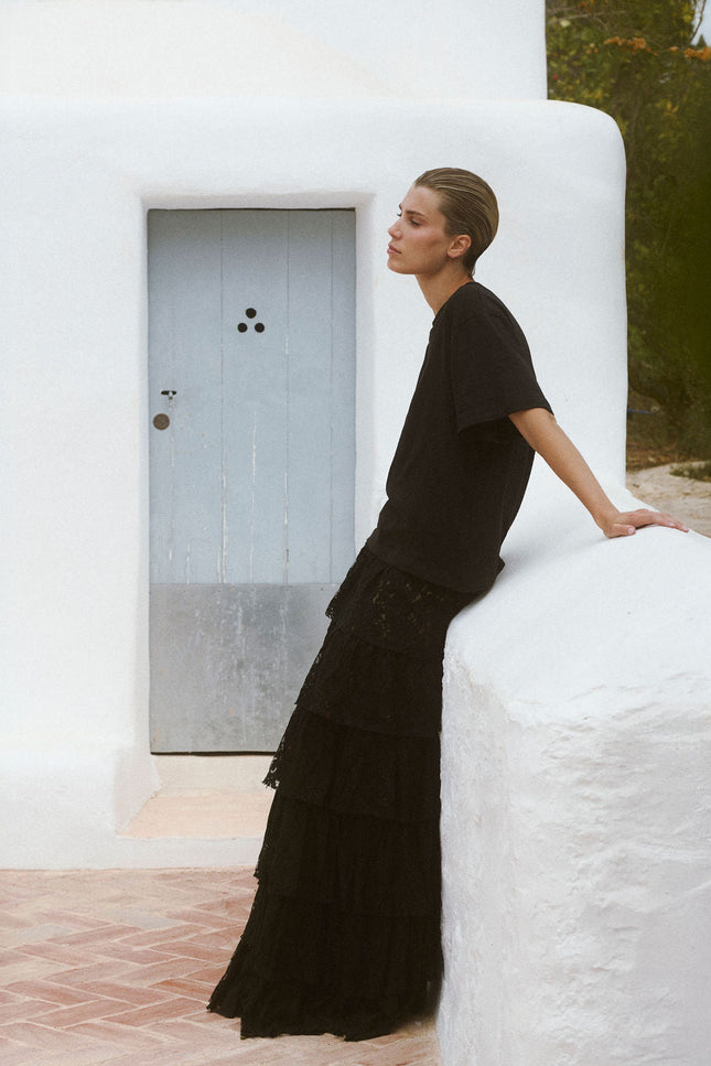 A Perfect Nomad | LACE UNTAMED SOUL SKIRT - BLACK