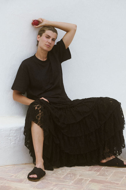 A Perfect Nomad | LACE UNTAMED SOUL SKIRT - BLACK