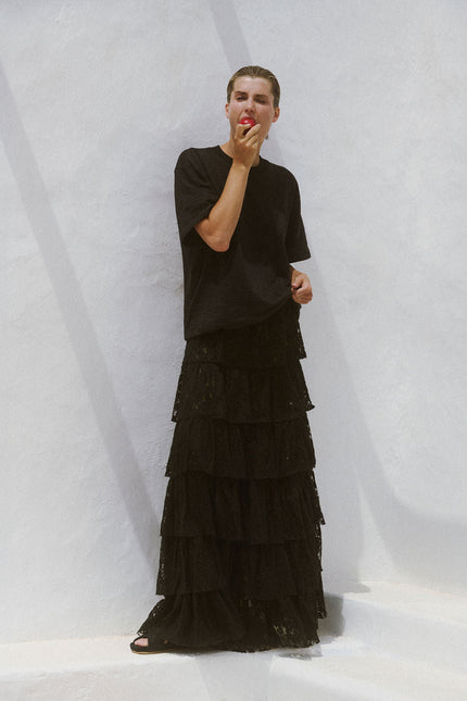 A Perfect Nomad | LACE UNTAMED SOUL SKIRT - BLACK