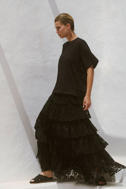 A Perfect Nomad | LACE UNTAMED SOUL SKIRT - BLACK