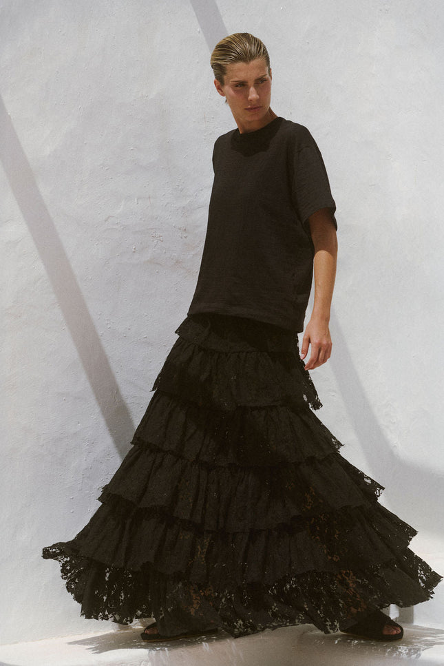 A Perfect Nomad | LACE UNTAMED SOUL SKIRT - BLACK