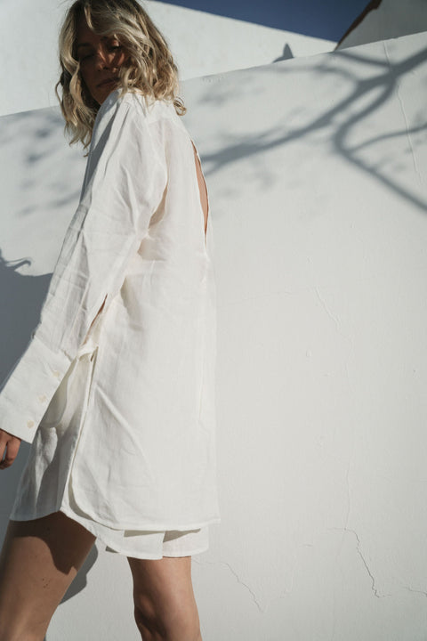 A Perfect Nomad | Evolve Linen Shirt white