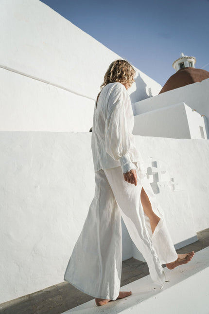 A Perfect Nomad | Evolve Wide Leg Trousers white