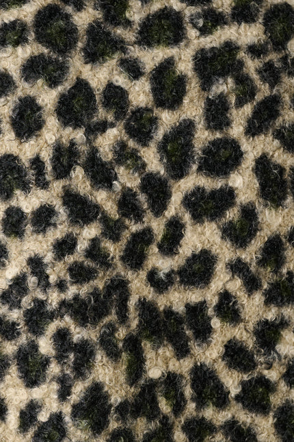 Apple Animal Teddy Faux Fur Collar Jacket - Green - Detail 4