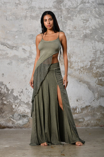 Zhenabia | Aria Blouse in Khaki Green