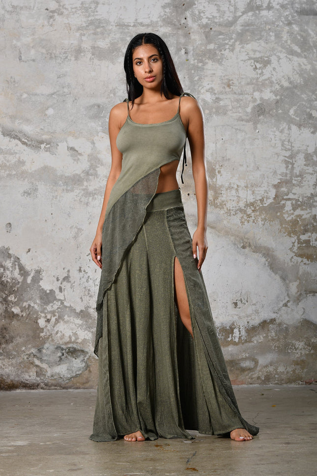 Zhenabia | Aria Blouse in Khaki Green