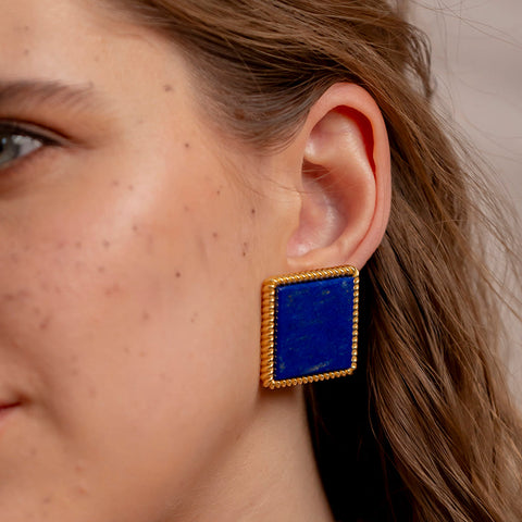 Arvino | Midnight Lapis Corded Studs Large