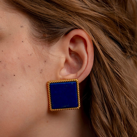 Arvino | Midnight Lapis Corded Studs Large