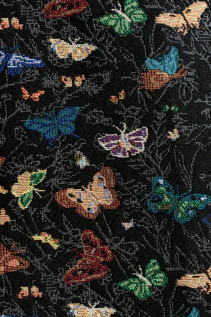 Dominica Butterfly Ball Jacquard Faux Fur Trimmed Waistcoat – Multicoloured - Detail 4