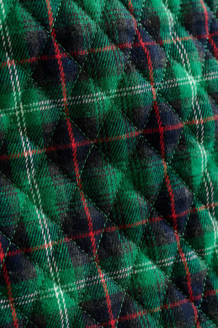 Aubin Winter Check Quilted Mini Skirt – Green - Detail 2