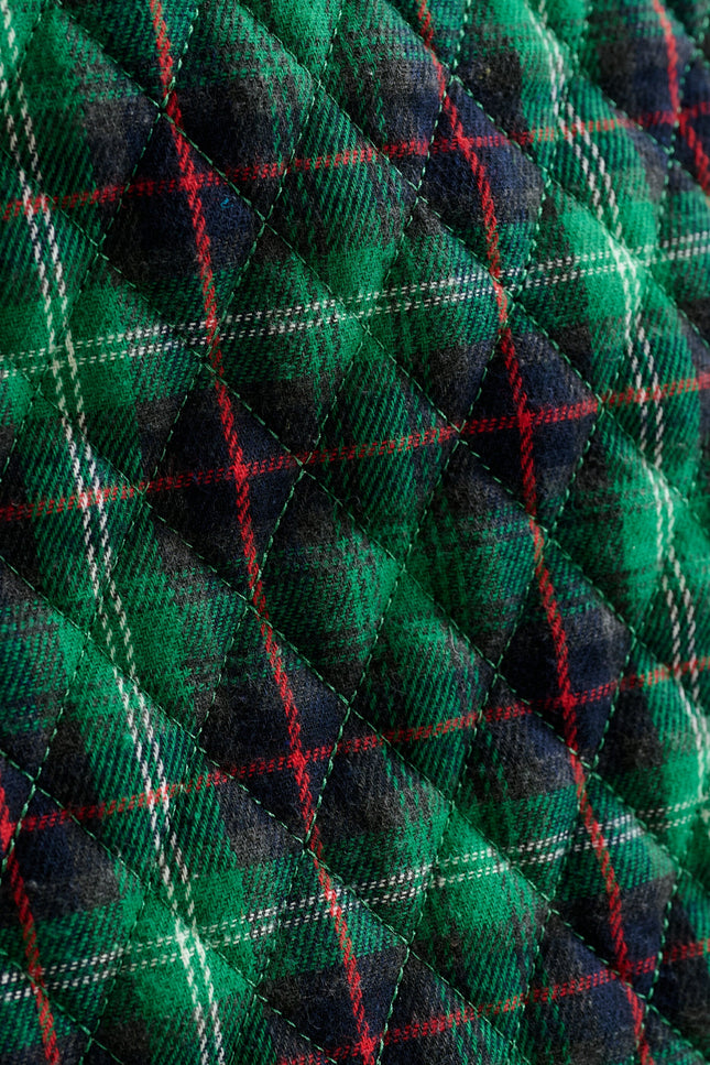 Aubin Winter Check Quilted Mini Skirt – Green - Detail 2