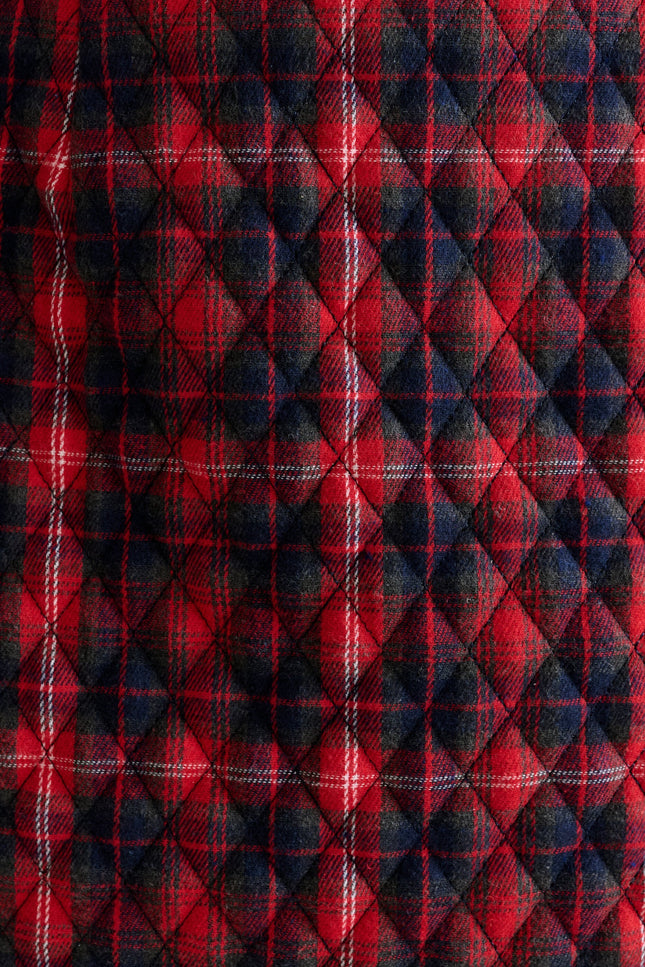 Aubin Winter Check Quilted Mini Skirt – Red - Detail 3