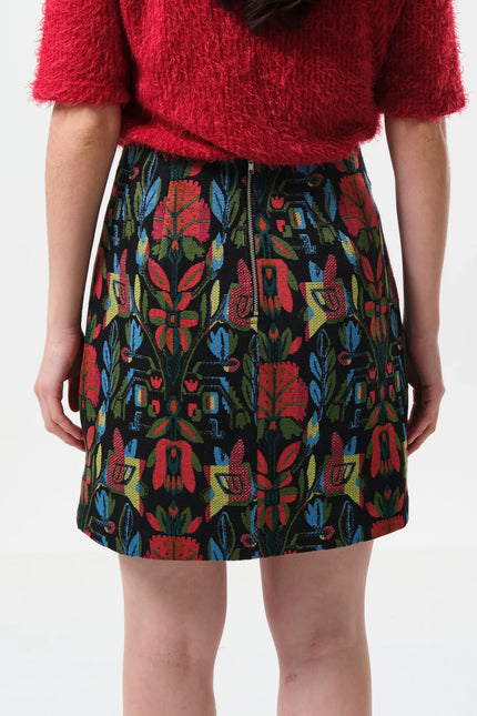 Aubin Folk Jacquard Mini Skirt - Back