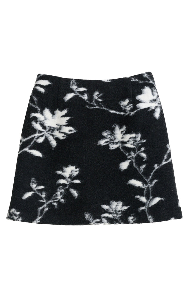 Aubin Power Bloom A-Line Mini Skirt - Black & White - Styled