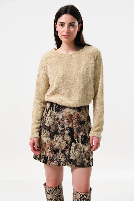Aubin Pussy Galore Jacquard Mini Skirt - Front
