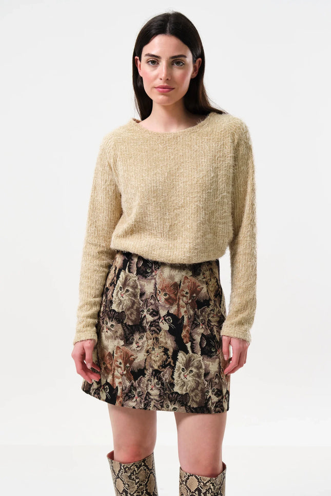 Aubin Pussy Galore Jacquard Mini Skirt - Front
