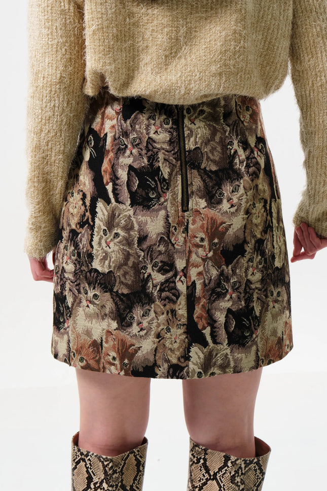 Aubin Pussy Galore Jacquard Mini Skirt - Back