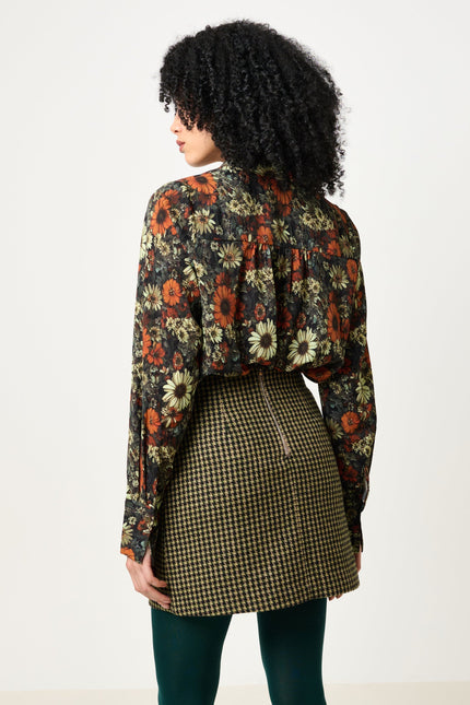 Aubin Burray A-Line Check Skirt - Fern - Back