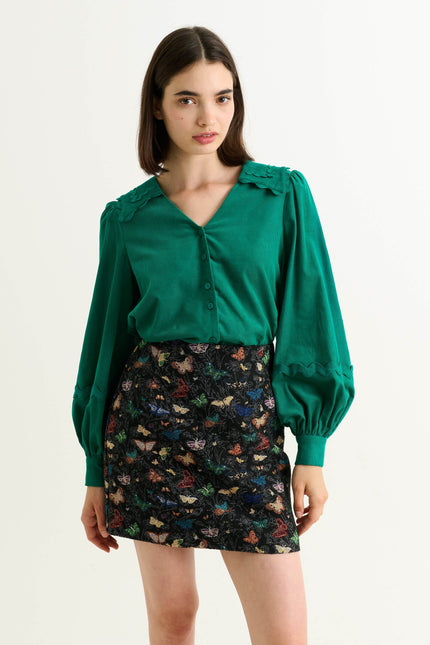 Aubin Butterfly Ball Jacquard Mini A-Line Skirt – Multicoloured - Detail 1