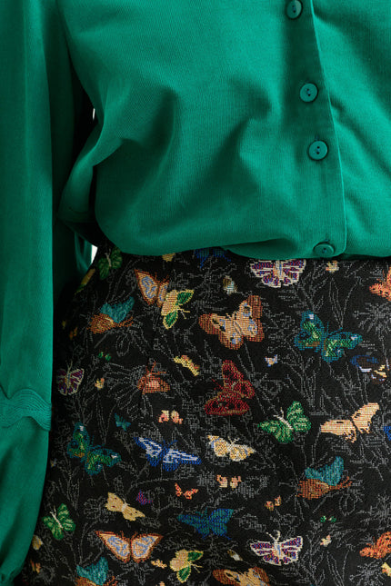 Aubin Butterfly Ball Jacquard Mini A-Line Skirt – Multicoloured - Detail 2