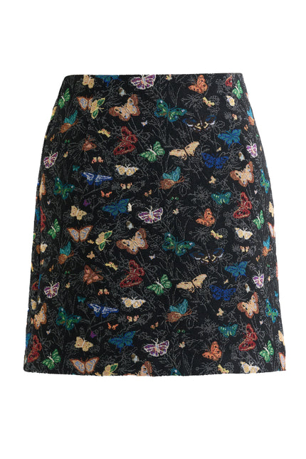 Aubin Butterfly Ball Jacquard Mini A-Line Skirt – Multicoloured - Styled