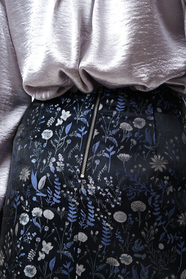 Aubin Magic Forest Jacquard Mini Skirt - Blue - Detail 3