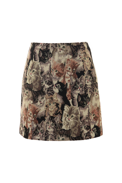 Aubin Pussy Galore Jacquard Mini Skirt - Styled