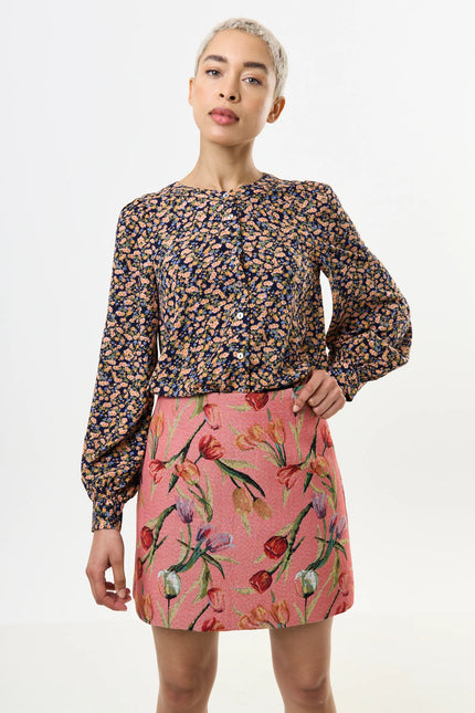 Aubin Tulip Jacquard A-line Mini Skirt - Pink - Front