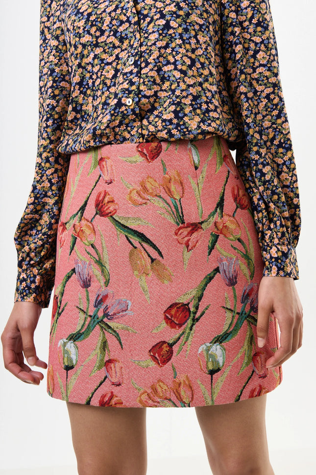 Aubin Tulip Jacquard A-line Mini Skirt - Pink - Detail 2