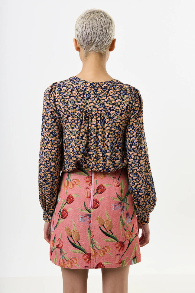 Aubin Tulip Jacquard A-line Mini Skirt - Pink - Back