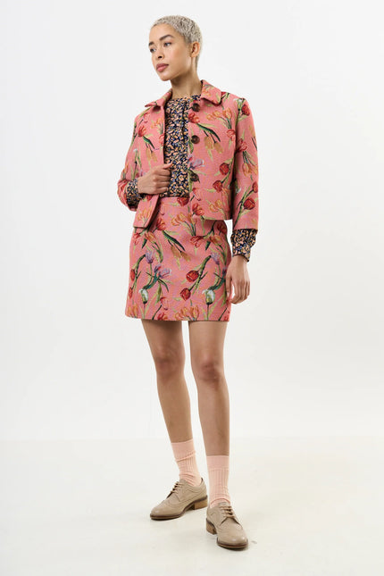 Aubin Tulip Jacquard A-line Mini Skirt - Pink - Detail 3